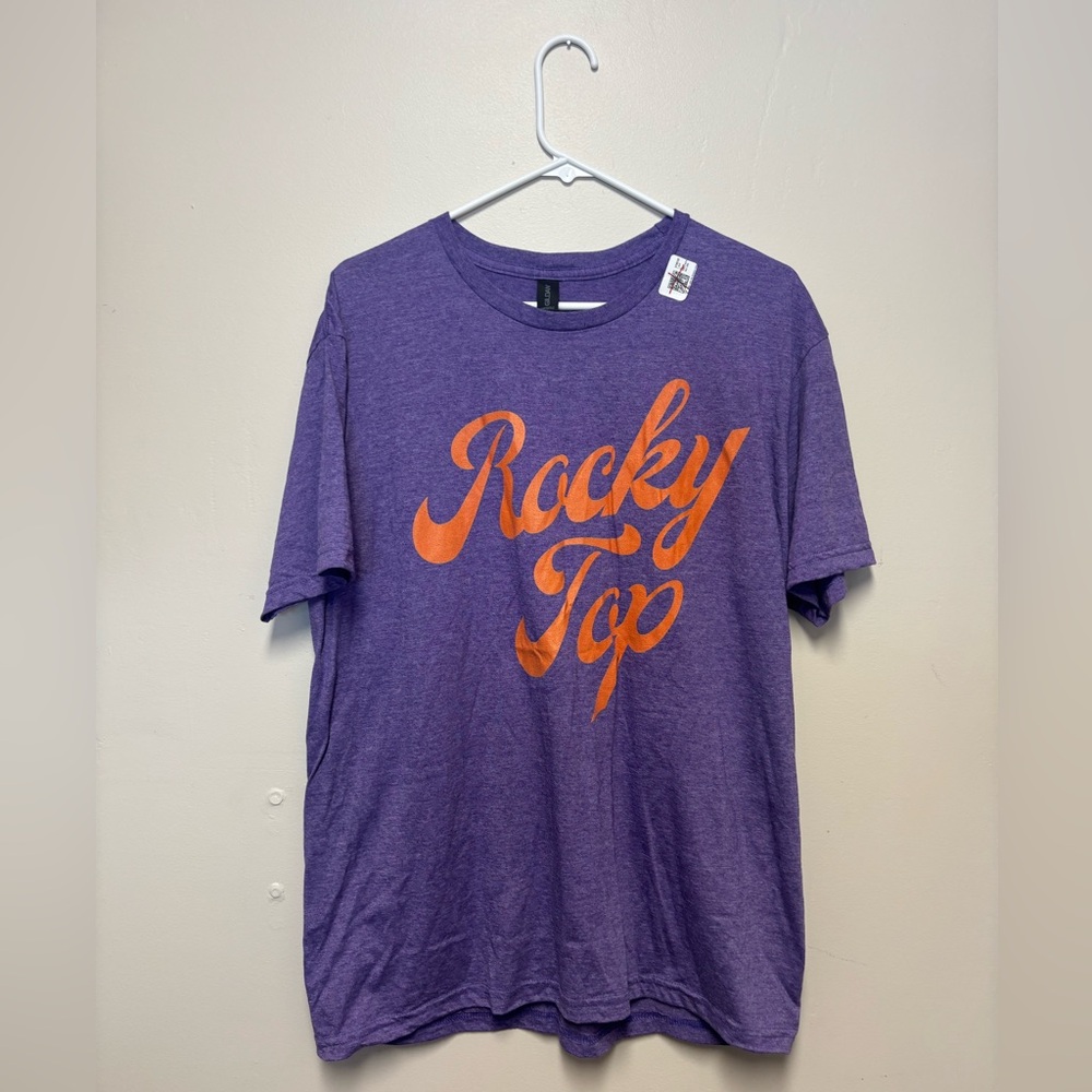 Gildan Purple Tee with Orange Print
